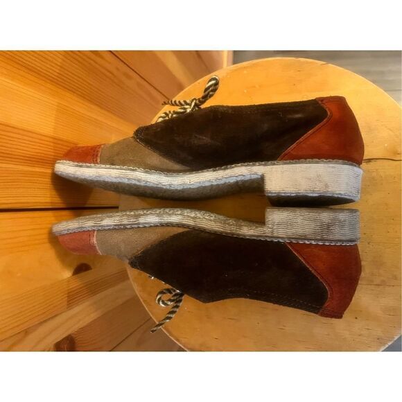 Jesse Janes by Sebago Brown /Red Suede Lace Shoes. Size 8.5 N. - Picture 6 of 7